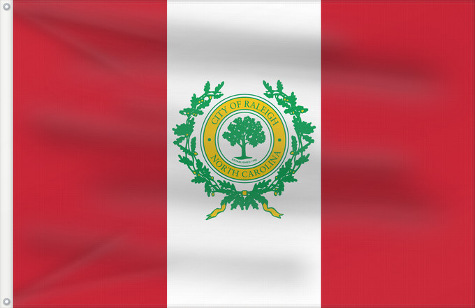 Drapeau, avec deux œillets métalliques et guindant renforcé : Raleigh, North Carolina Raleigh