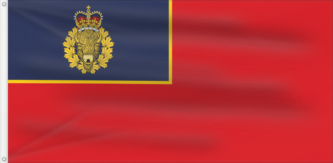 Bandera, con dos ojales metálicos y lado del asta reforzado: Royal Canadian Mounted Police	Corps Ensign of the Royal Canadian Mounted Police	Enseigne de corps de la Gendarmerie royale du Canada
