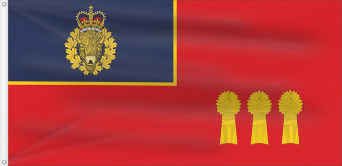 Drapeau, avec deux œillets métalliques et guindant renforcé : RCMP – F Division	Royal Canadian Mounted Police - F Division