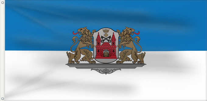 Drapeau, avec deux œillets métalliques et guindant renforcé : Riga	Latvian city of Riga	Stadt Riga	Rīgas pilsētas	Флаг города Риги