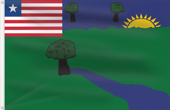 Flag, with two metal eyelets and reinforced hoist: River Gee County Liberian county of River Gee Comté de River Gee Condado de River Gee Contea di River Gee