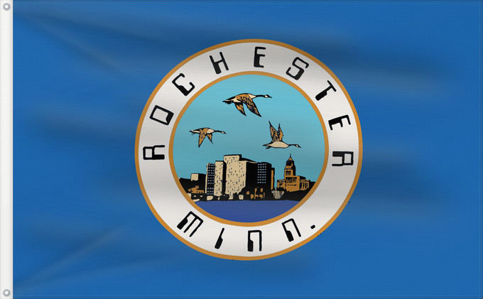 Drapeau, avec deux œillets métalliques et guindant renforcé : Rochester, Minnesota	Vector graphic version of Rochester, Minn