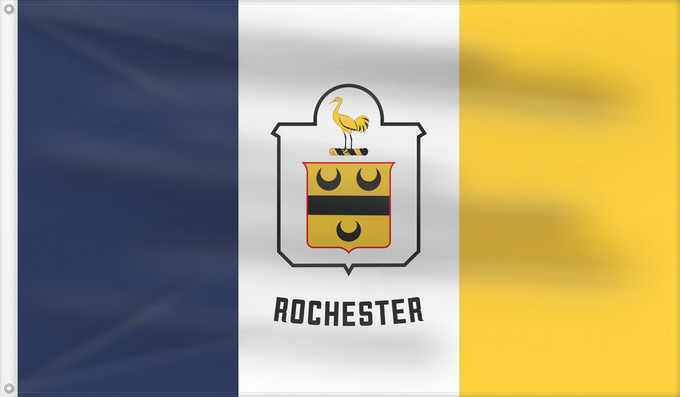 Drapeau, avec deux œillets métalliques et guindant renforcé : Rochester, New York	Rochester, Nueva York