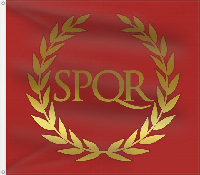 Flag, with two metal eyelets and reinforced hoist: Roman Empire	Of the Roman Empire	Empire romain	Imperio Romano	Römisches Reich	Impero Romano