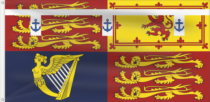Drapeau, avec deux œillets métalliques et guindant renforcé : Royal Standard of Prince George, Duke of Kent	Royal Standard of Prince George, 1st Duke of Kent	Étendard Royal de Prince George, Duc de Kent	Estandarte Real de Prince George, Duque de Kent	Königsstandarte von Prince George, Duke of Kent	Stendardo Reale di