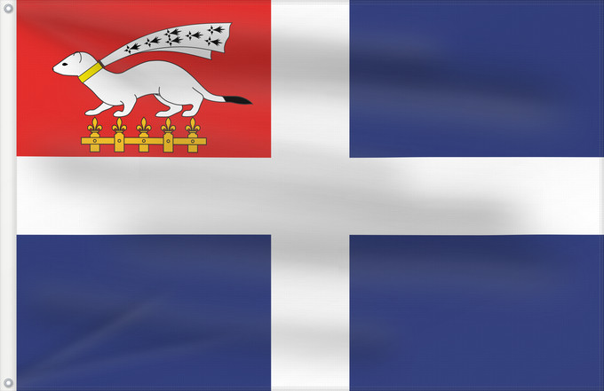 Flag, with two metal eyelets and reinforced hoist: Saint-Malo  20è siècle	Saint-Malo (20th century)	Contemporain de la ville de Saint-Malo	Saint-Malo (siglo XX)	Saint-Malo (20. Jahrhundert)	Saint-Malo (XX secolo)	Banniel kêr Sant-Maloù, Breizh, Bro-C hall