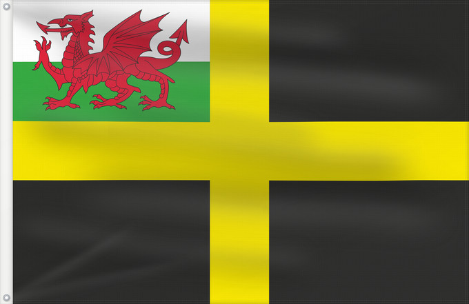 Drapeau, avec deux œillets métalliques et guindant renforcé : Saint David with Welsh Red Dragon	St David with Welsh Red Dragon	Saint David avec Dragon Rouge Gallois	San David con Dragón Rojo Galés	Heiliger David mit walisischem Roten Drachen	San Davide con Drago Rosso Gallese