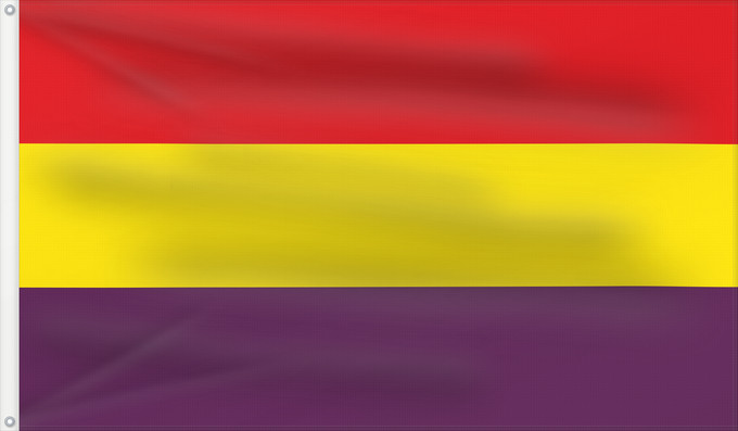 Drapeau, avec deux œillets métalliques et guindant renforcé : Second Spanish Republic  plain	Civil Flag of Spain during the Second Republic  1931-1939	Drapeau civil de la Seconde République espagnole (1931-1939)	Mercante de España durante la Segunda República  1931-1939	Spanische Zweite Republik Zivilflagge (1931-19