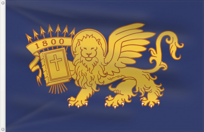 Drapeau, avec deux œillets métalliques et guindant renforcé : Septinsular Republic	Septinsular Republic  1800-1807	République des Sept-Îles  1800-1807	República de las Siete Islas (1800-1807)	Republik der Sieben Inseln  1800-1807	Repubblica delle Sette Isole Unite  1800-1807	Σημαία της Επτανήσου Πολιτείας  1800-1807