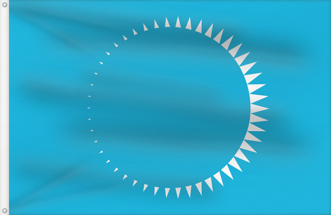 Drapeau, avec deux œillets métalliques et guindant renforcé : Solar eclipse flag for the Earth	Earth depicting a solar eclipse
