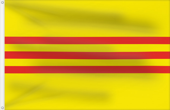 Drapeau, avec deux œillets métalliques et guindant renforcé : South Vietnam	South Vietnam  1948–1975	L État du Viêt Nam et de la République du Viêt Nam  1948–1975	Vietnam del Sur (1948–1975)	Südvietnams  1948–1975	Vietnam del Sud (1948–1975)	Van Zuid-Vietnam van 1948 tot 1975	Wietnamu Południowego	Vo de Schdaat Viet