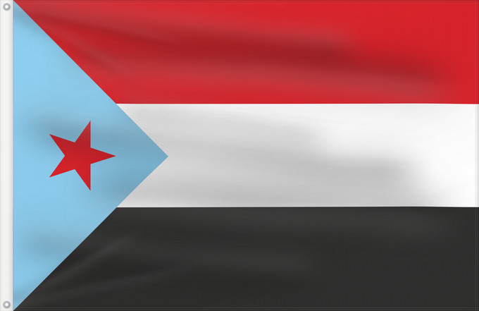 Flag, with two metal eyelets and reinforced hoist: South Yemen	Yémen du Sud	Yemen del Sur	Südjemen	Yemen del Sud