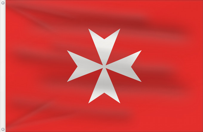 Drapeau, avec deux œillets métalliques et guindant renforcé : Sovrano Militare Ordine di Malta Sovereign Military Order of Malta Ordre Souverain Militaire de Malte Soberana Orden Militar de Malta Souveräner Malteserorden