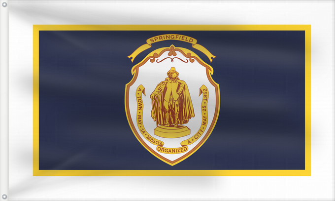 Drapeau, avec deux œillets métalliques et guindant renforcé : SpringfieldMA City of Springfield