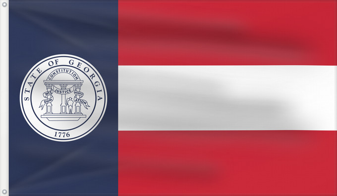 Drapeau, avec deux œillets métalliques et guindant renforcé : State of Georgia  1920–1956	State of Georgia (1920–1956)	État de Géorgie (1920–1956)	Estado de Georgia (1920–1956)	Bundesstaat Georgia (1920–1956)	Stato della Georgia (1920–1956)
