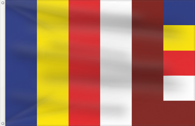 Drapeau, avec deux œillets métalliques et guindant renforcé : Tibetan buddhist Tibetan buddhist flag