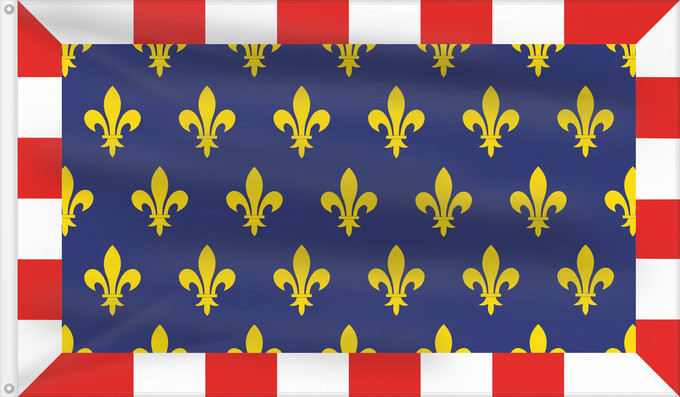 Flag, with two metal eyelets and reinforced hoist: Touraine Region Touraine in France Région Touraine en France Turena
