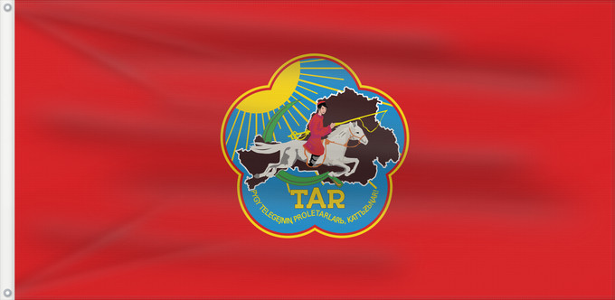 Drapeau, avec deux œillets métalliques et guindant renforcé : Tuvan People s Republic  1939-1941	Tuvan People s Republic, 1939-1941	République populaire touvaine (1939-1941)	República Popular Tuvanesa (1939-1941)	Tuwinische Volksrepublik (1939-1941)	Repubblica Popolare Tuvana (1939-1941)