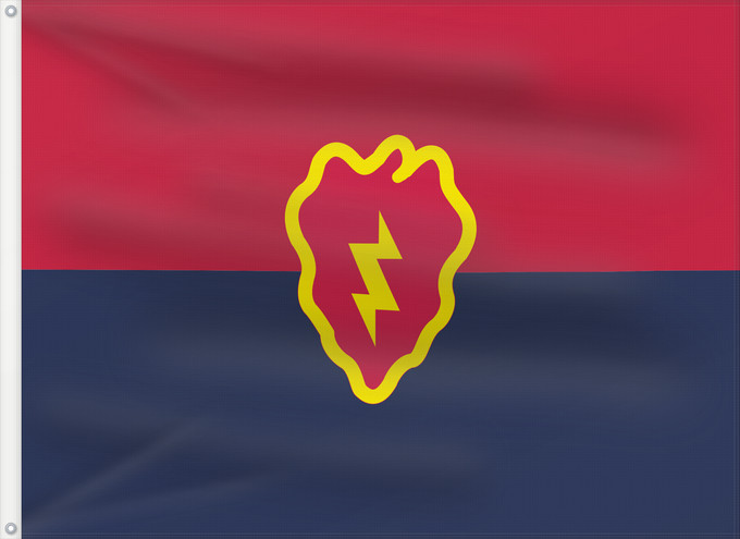 Flag, with two metal eyelets and reinforced hoist: United States Army 25th Infantry Division 25th Infantry Division 25e division d'infanterie 25ª División de Infantería 25. Infanteriedivision 25ª Divisione Fanteria