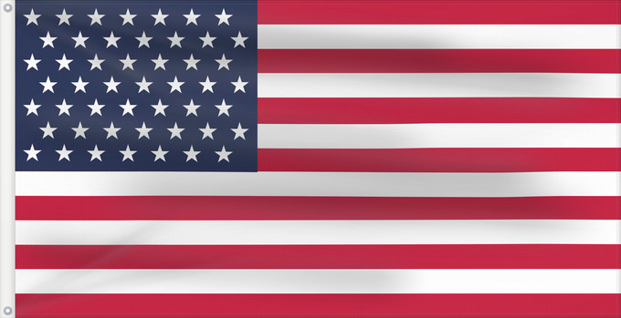 Drapeau, avec deux œillets métalliques et guindant renforcé : US flag 49 stars	US Flag with 49 stars