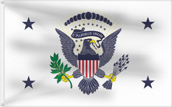 Drapeau, avec deux œillets métalliques et guindant renforcé : US-VicePresident-1936Flag	The first official Flag of the Vice President of the United States