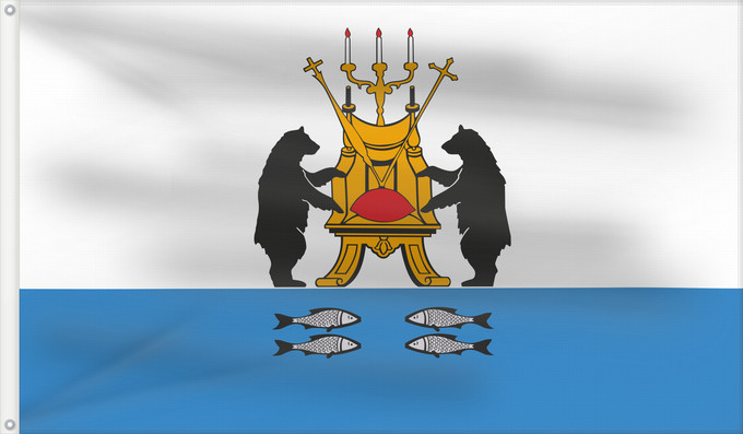 Drapeau, avec deux œillets métalliques et guindant renforcé : Veliky Novgorod	Novgorod	Nóvgorod	Nowgorod	Флаг Великого Новгорода