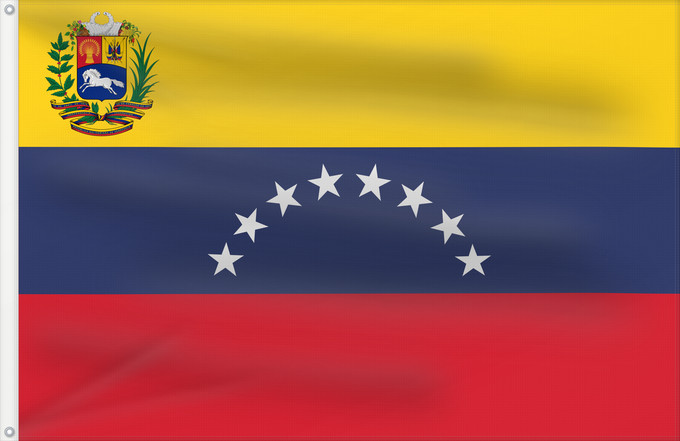 Drapeau, avec deux œillets métalliques et guindant renforcé : Venezuelan State Official of the Venezuelan state Venezuela de uso oficial por parte del estado y las instituciones públicas