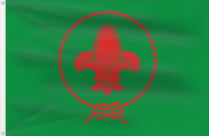 Drapeau, avec deux œillets métalliques et guindant renforcé : Vietnamese Scout Association Association des Scouts du Vietnam Asociación de Scouts de Vietnam Vietnamesischer Pfadfinderbund Associazione Scout Vietnamiti Vietnamese Scout Association, used since 1930