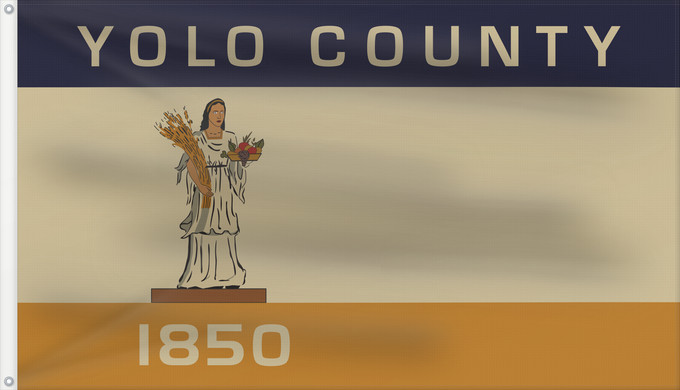 Drapeau, avec deux œillets métalliques et guindant renforcé : Yolo County, California Vector rendering of the flag of Yolo County Comté de Yolo, Californie Condado de Yolo, California Yolo County, Kalifornien Contea di Yolo, California