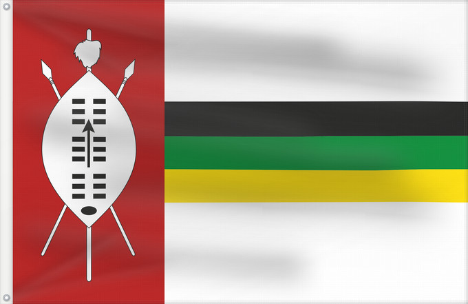 Flag, with two metal eyelets and reinforced hoist: KwaZulu flag 1985 KwaZulu homeland from 1985-1994 KwaZulu uit 1985-1994 IFulegi KwaZulu 1985-1994