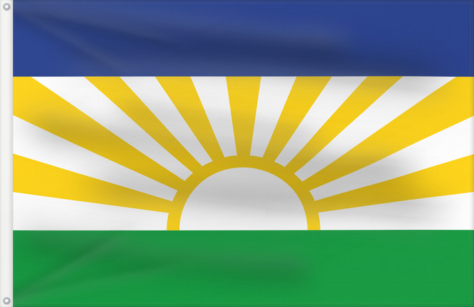 Bandera, con dos ojales metálicos y lado del asta reforzado: Lebowa	Lebowa, tuisland in Suid-Africa	Folaga ya Lebowa
