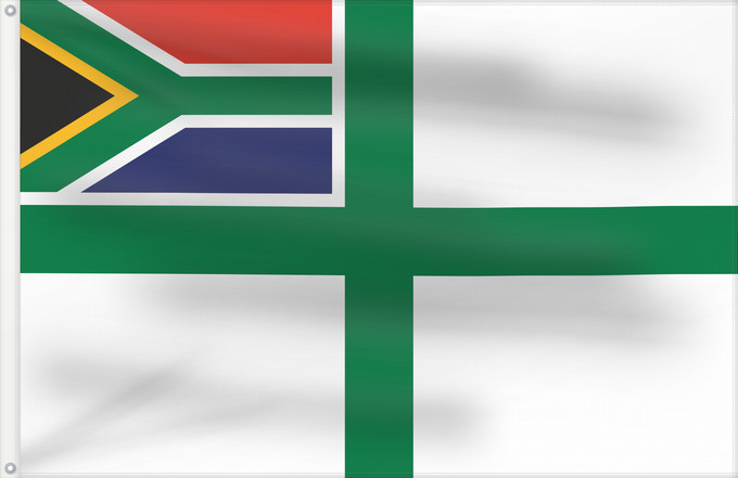 Flag, with two metal eyelets and reinforced hoist: Naval Ensign of South Africa