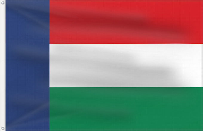 Flag, with two metal eyelets and reinforced hoist: Nieuwe Republiek Die Nieuwe Vryheid Republiek