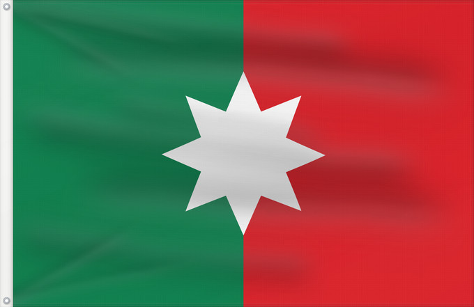 Bandera, con dos ojales metálicos y lado del asta reforzado: Stellaland  1883-5	Stellaland (1883-1885)	Stellaland from late 1883 to its abolishment in 1885