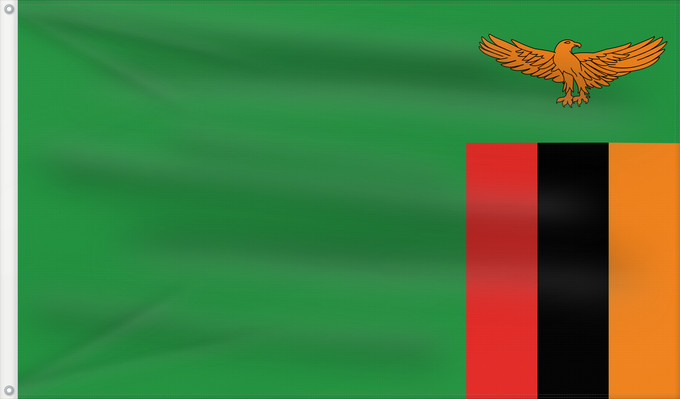 Drapeau, avec deux œillets métalliques et guindant renforcé : Zambia	Zambie	Sambia	Zambio	Saimbia	Zambi	Mbendera ya Zambia	Флаг Замбии	Zambije	Mujeko ya Zambia	Folaga la Zambia