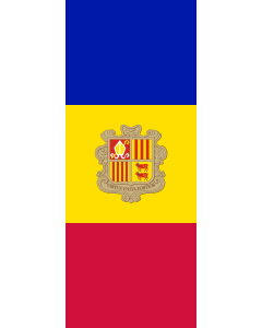 Vertical Hanging Beam Flag: Andorra |  portrait flag | 3.5m² | 38sqft | 300x120cm | 10x4ft 