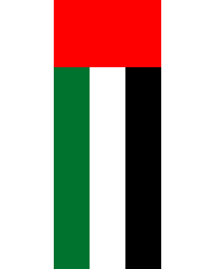 Bandera: Bandera vertical con manga cerrada para potencia Emiratos Árabes Unidos |  bandera vertical | 3.5m² | 300x120cm 