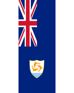 Vertical Hanging Swivel Crossbar Banner Flag: Anguilla |  portrait flag | 3.5m² | 38sqft | 300x120cm | 10x4ft 