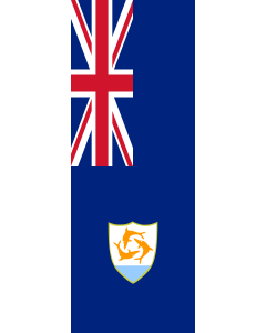 Vertical Hanging Swivel Crossbar Banner Flag: Anguilla |  portrait flag | 6m² | 64sqft | 400x150cm | 13x5ft 