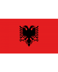 Flag: Albania |  landscape flag | 1.35m² | 14.5sqft | 90x150cm | 3x5ft 