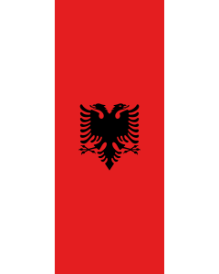 Bandera: Bandera vertical con manga cerrada para potencia Albania |  bandera vertical | 3.5m² | 300x120cm 