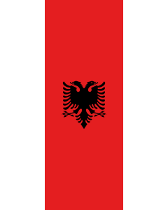 Bandera: Bandera vertical con manga cerrada para potencia Albania |  bandera vertical | 6m² | 400x150cm 