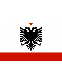 Flag: Naval Ensign of Albania 1958-1992 |  landscape flag | 2.16m² | 23sqft | 120x180cm | 4x6ft 