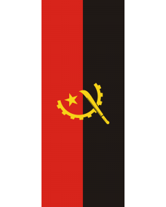 Vertical Hanging Beam Flag: Angola |  portrait flag | 3.5m² | 38sqft | 300x120cm | 10x4ft 