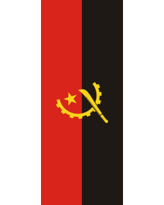 Vertical Hanging Beam Flag: Angola |  portrait flag | 3.5m² | 38sqft | 300x120cm | 10x4ft 