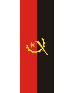 Vertical Hanging Beam Flag: Angola |  portrait flag | 6m² | 64sqft | 400x150cm | 13x5ft 