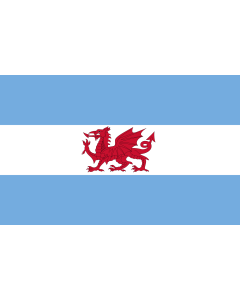 Flag: Welsh colony in Patagonia |  landscape flag | 1.35m² | 14.5sqft | 90x150cm | 3x5ft 