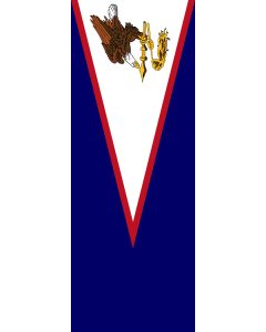 Bandera de Bandera vertical con potencia  Samoa Americana |  bandera vertical | 6m² | 400x150cm 