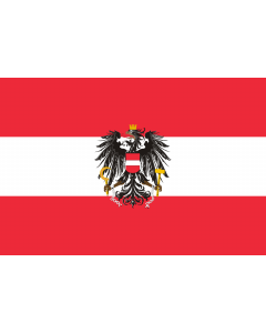 Flag: State flag of Austria; Version with a more artistic version of the coat of arms |  landscape flag | 2.16m² | 23sqft | 120x180cm | 4x6ft 