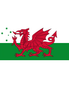 Flag: Australian Welsh heritage |  landscape flag | 1.35m² | 14.5sqft | 80x160cm | 30x60inch 